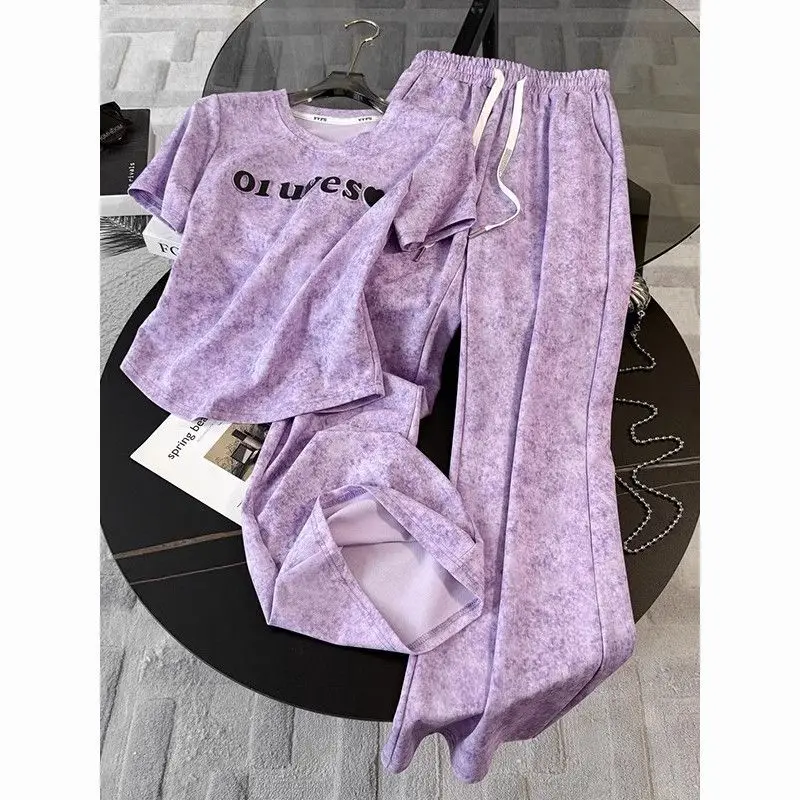 Casual Sports Set for Women in 2026 Summer Slim Fit and Slimming Blue Short Sleeved T-shirt Wide Leg Pants Two-piece Set
Casual Sports Set for Women in 2026 Summer Slim Fit and Slimming Blue Short Sleeved T-shirt Wide Leg Pants Two-piece Set