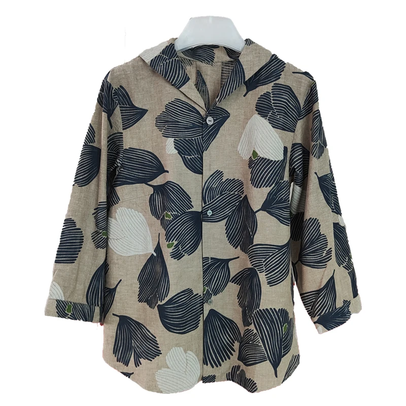 Women's Printed Shirt Long-Sleeved Spring And Summer Casual Loose Environment-Friendly Cotton Linen Shirt
Women's Printed Shirt Long-Sleeved Spring And Summer Casual Loose Environment-Friendly Cotton Linen Shirt