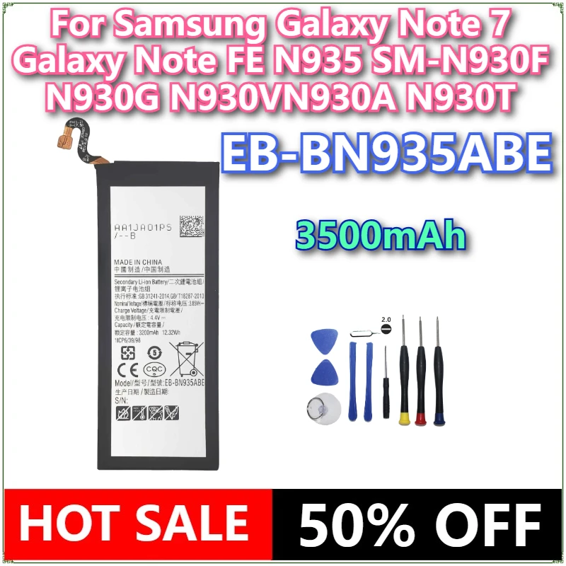 Brand New EB-BN935ABE 3500mAh Phone Battery For Samsung Galaxy Note 7 Galaxy Note FE N935 SM-N930F N930G N930VN930A N930T+tools
Brand New EB-BN935ABE 3500mAh Phone Battery For Samsung Galaxy Note 7 Galaxy Note FE N935 SM-N930F N930G N930VN930A N930T+tools