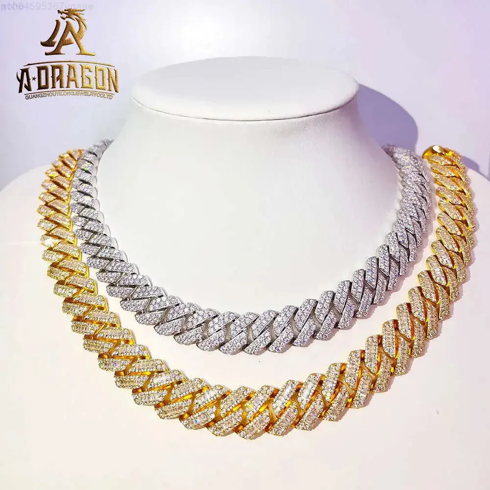 20mm Sterling Silver 22k Gold Plated Moissanite Diamond Man Necklace Cuban Chain for Men
20mm Sterling Silver 22k Gold Plated Moissanite Diamond Man Necklace Cuban Chain for Men