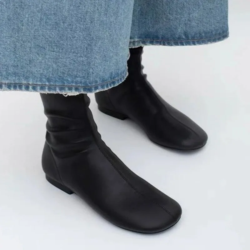 Women Mid Calf Boot Fashion Self Cultivation Slouch Boots Quality Flat Bottom Stretch Boots for Woman Designer Shoes Botas Mujer
Women Mid Calf Boot Fashion Self Cultivation Slouch Boots Quality Flat Bottom Stretch Boots for Woman Designer Shoes Botas Mujer