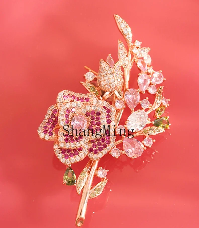 LXY pink rose brooch high-end sense light luxury temperament women's suit cheongsam accessories
LXY pink rose brooch high-end sense light luxury temperament women's suit cheongsam accessories