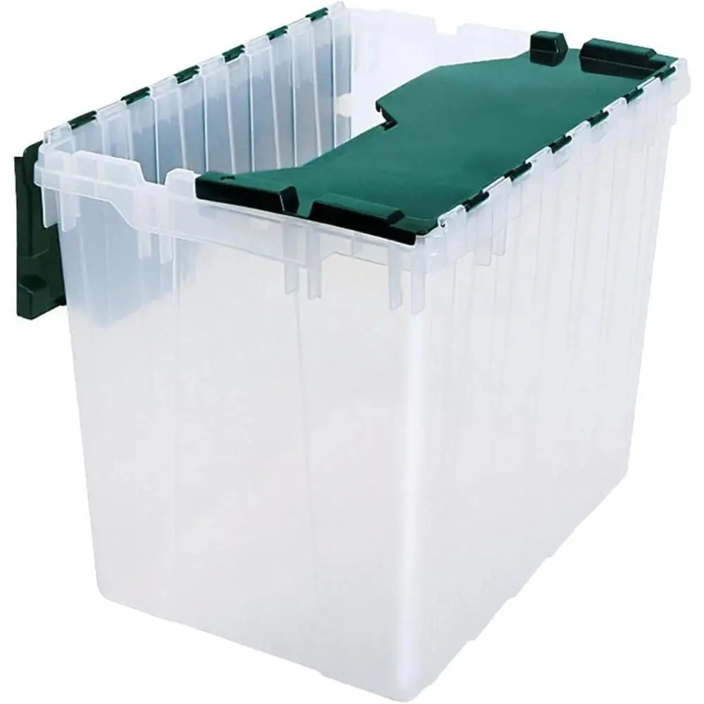 18 Gallon Stackable Plastic Storage Box with Lid, Clear for Totes, Garages, Closets, and Moving
18 Gallon Stackable Plastic Storage Box with Lid, Clear for Totes, Garages, Closets, and Moving