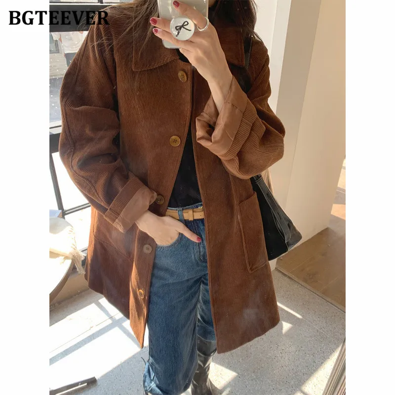 BGTEEVER Elegant Loose Female Corduroy Jackets Autumn Vintage Long Sleeve Thick Women Coats
BGTEEVER Elegant Loose Female Corduroy Jackets Autumn Vintage Long Sleeve Thick Women Coats