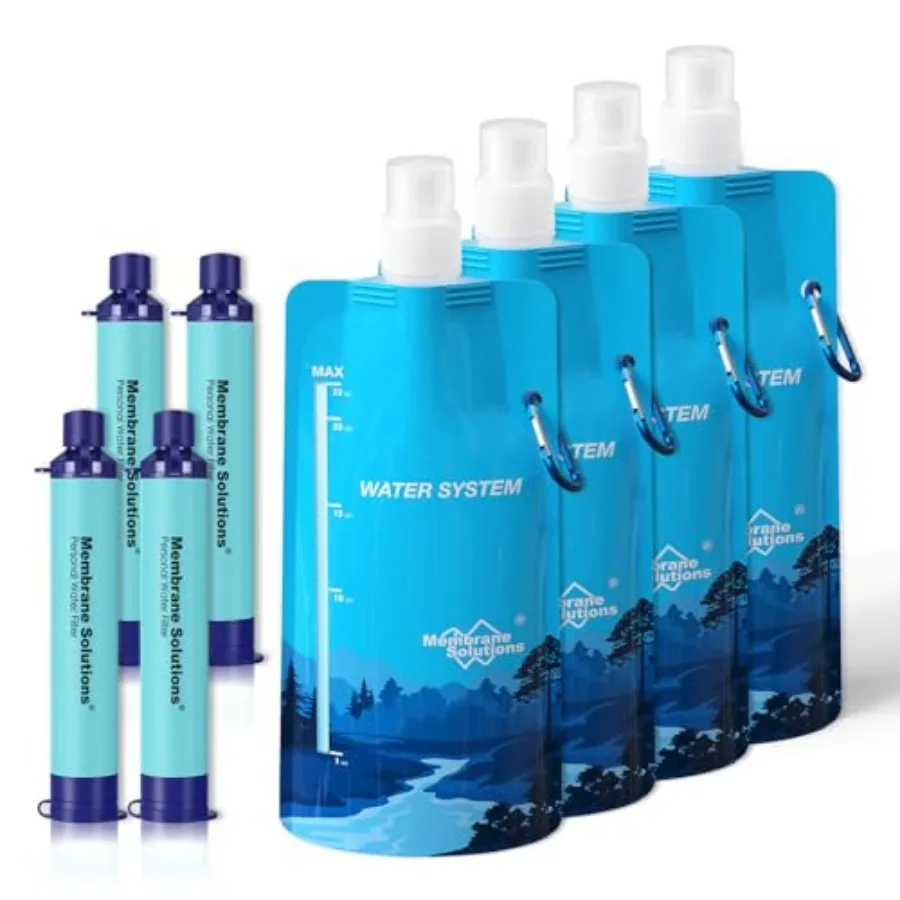 Squeezable Water Filtration System, Survival Water Purifier Kit, Portable Backpacking Gear Including Water Filter Straw and 23o
Squeezable Water Filtration System, Survival Water Purifier Kit, Portable Backpacking Gear Including Water Filter Straw and 23o