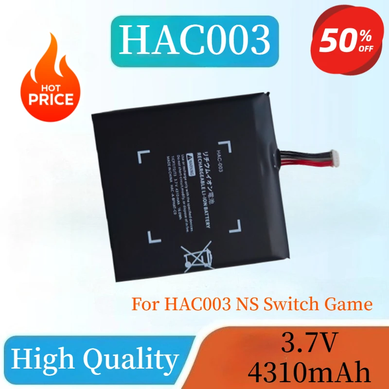 High Quality HAC-003 HAC003 Rechargeable Battery for HAC 003 NS Switch Game Console HAC-001 3.7V 4310mAh Batteries New
High Quality HAC-003 HAC003 Rechargeable Battery for HAC 003 NS Switch Game Console HAC-001 3.7V 4310mAh Batteries New