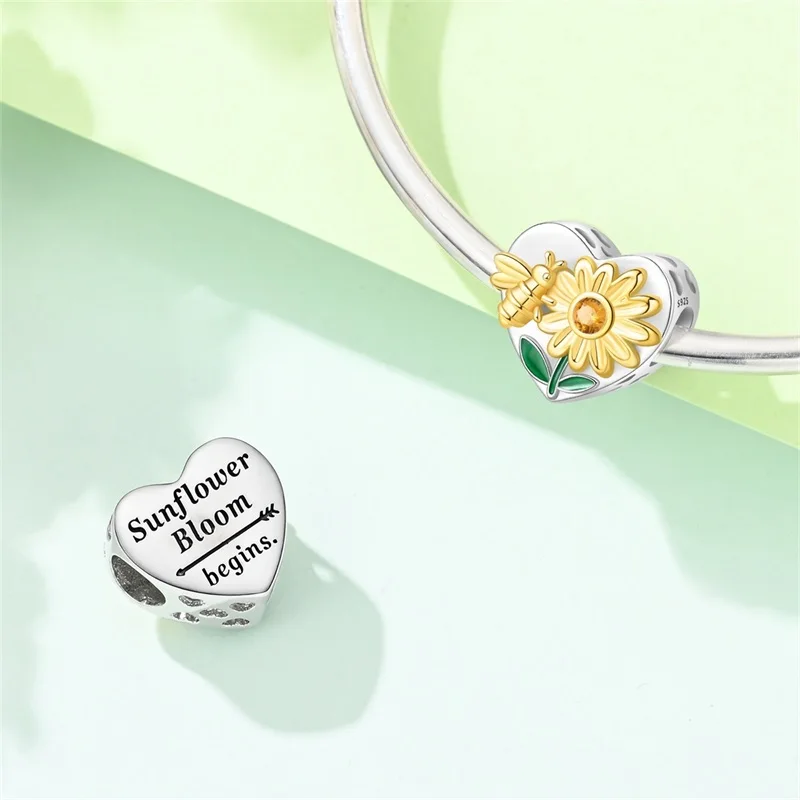 New 925 Sterling Silver Sunflower Charms Beads For Women Fit Original Bracelet DIY Birthday Party Jewelry Gifts
New 925 Sterling Silver Sunflower Charms Beads For Women Fit Original Bracelet DIY Birthday Party Jewelry Gifts
