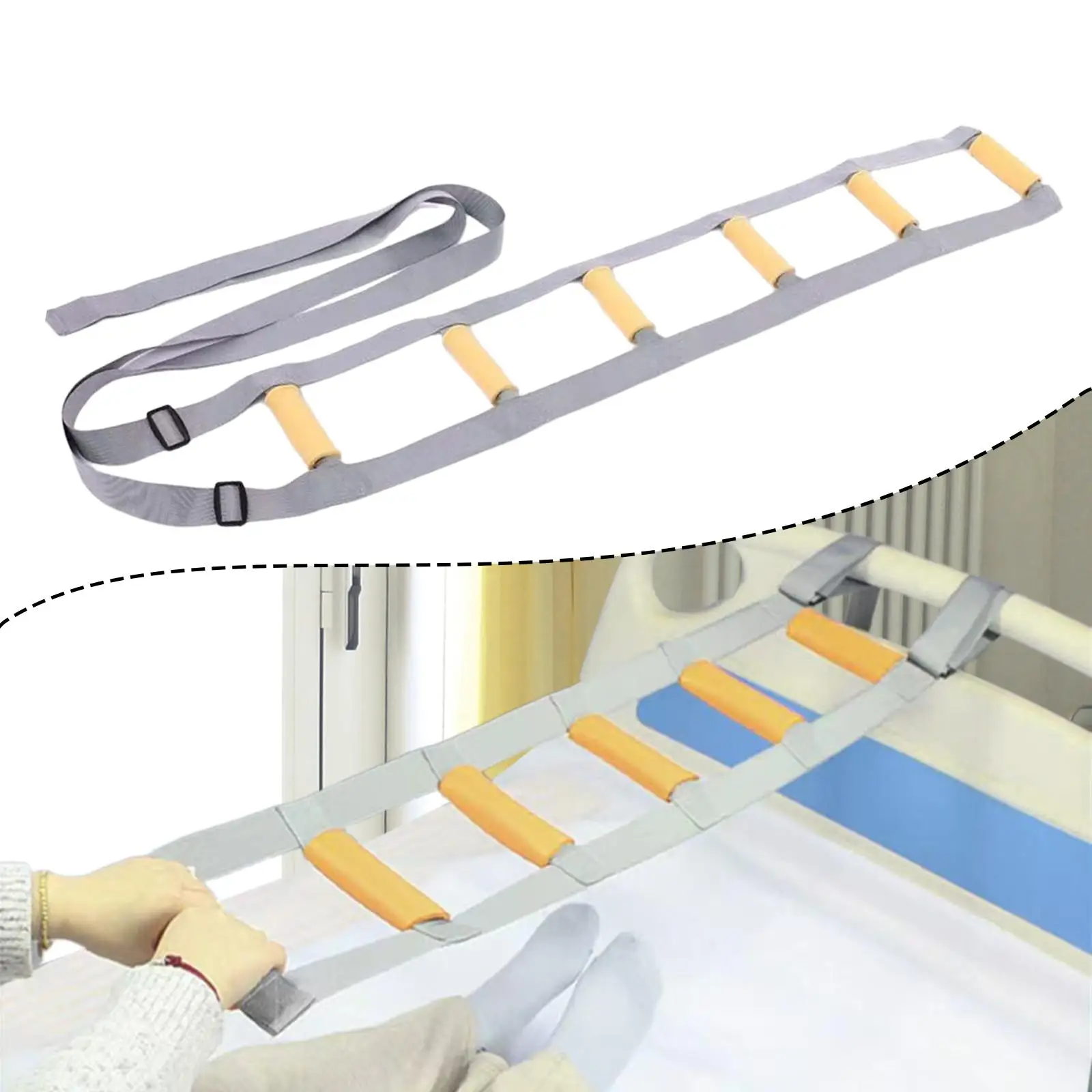 Bed Ladder Assist Strap Most Beds Attachment Comfortable Nonslip Handle Pull up Assist Device Mobility Aid for Seniors Bedridden
Bed Ladder Assist Strap Most Beds Attachment Comfortable Nonslip Handle Pull up Assist Device Mobility Aid for Seniors Bedridden