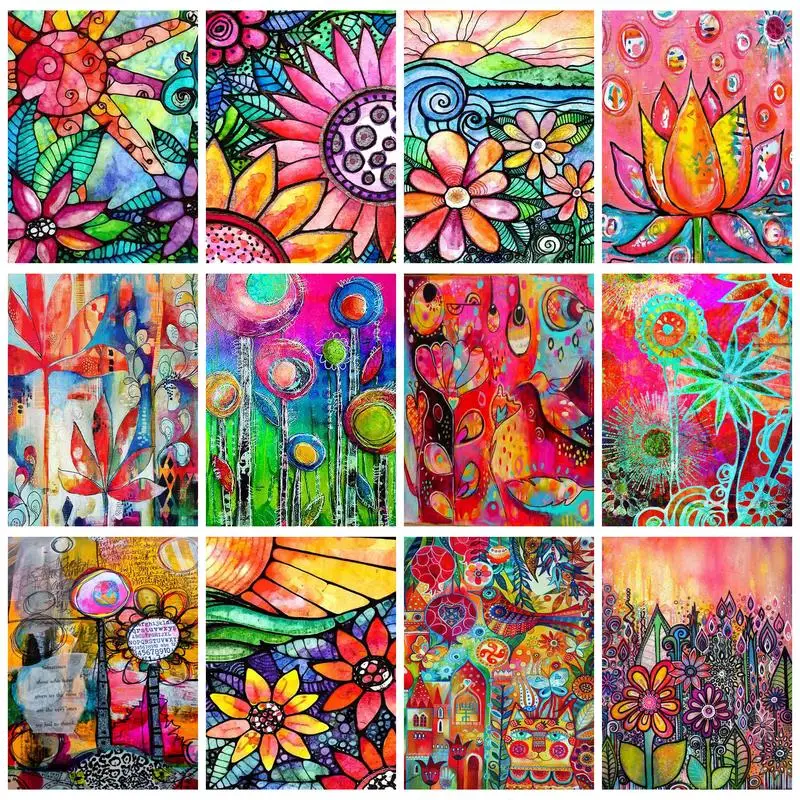 CHENISTORY Diamond Painting With Frame Handmade Abstract Colorful Flowers Full Diamond Embroidery Home Decors Cross Stitch
CHENISTORY Diamond Painting With Frame Handmade Abstract Colorful Flowers Full Diamond Embroidery Home Decors Cross Stitch
