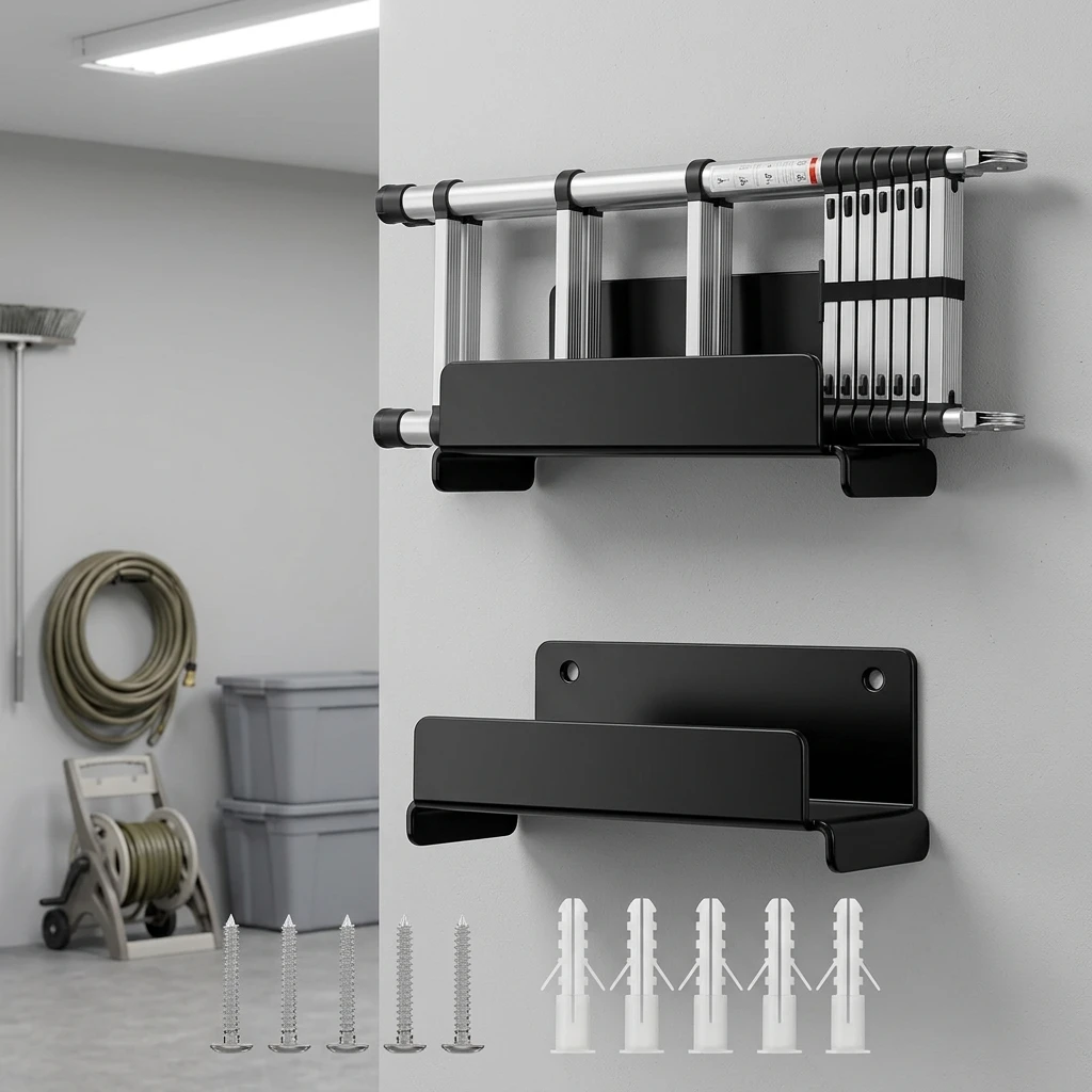 2pcs Heavy Duty Telescoping Ladder Storage Rack Wall Mounted Garage Hooks For Ladders Organization Household Hand Tool Storage
2pcs Heavy Duty Telescoping Ladder Storage Rack Wall Mounted Garage Hooks For Ladders Organization Household Hand Tool Storage