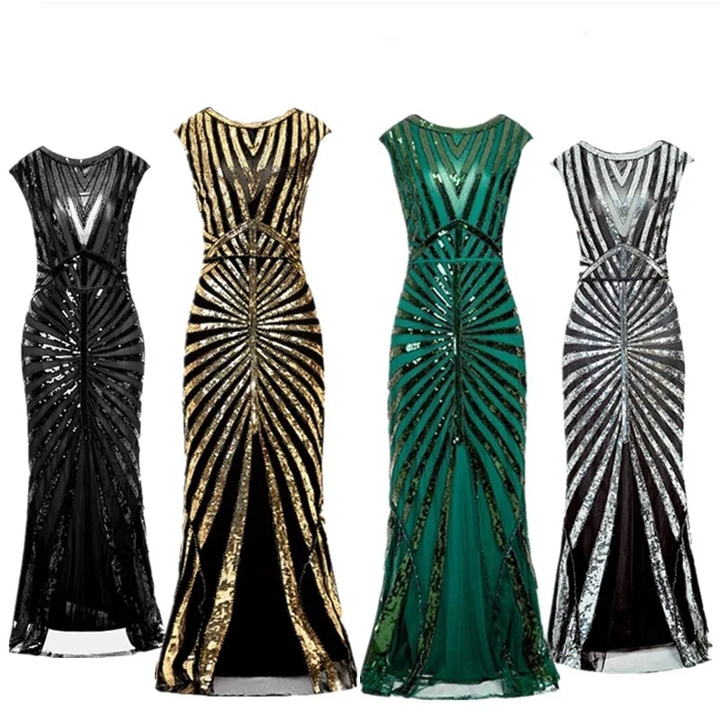 Vintage 1920s Gatsby Evening Dress Sparkling Mermaid Long Gown Women Stage Performance
Vintage 1920s Gatsby Evening Dress Sparkling Mermaid Long Gown Women Stage Performance