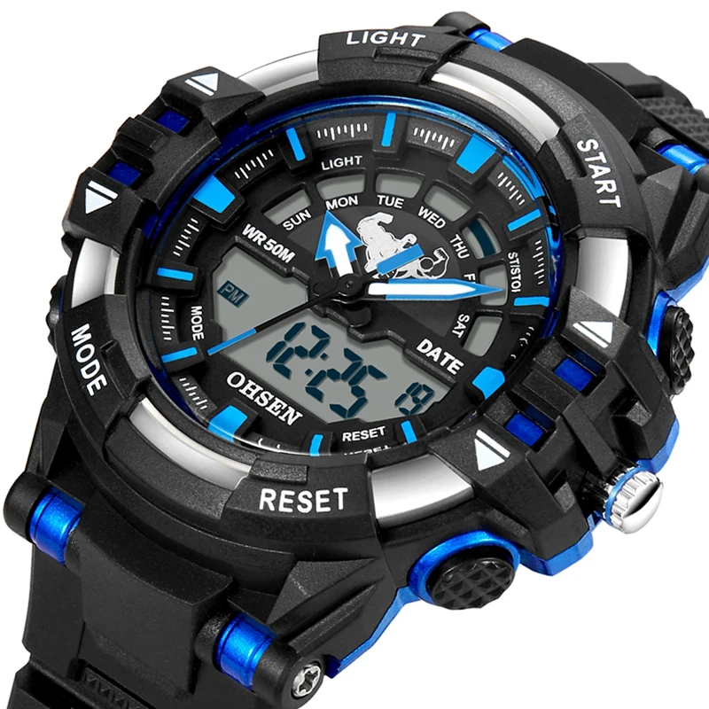 Waterproof Men Sports Wrist Watch 2023 OHSEN Digital Quartz Waterproof Military Dual Display Watch Male Clock Relogio Masculino
Waterproof Men Sports Wrist Watch 2023 OHSEN Digital Quartz Waterproof Military Dual Display Watch Male Clock Relogio Masculino