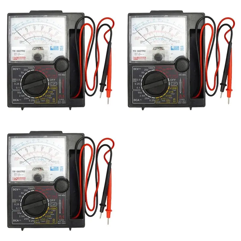 A19F-3X Analog Multimeter Tester Test Pen Voltage Current Tester DC 1000V Handheld Pointer Analog Meter Multimeter
A19F-3X Analog Multimeter Tester Test Pen Voltage Current Tester DC 1000V Handheld Pointer Analog Meter Multimeter