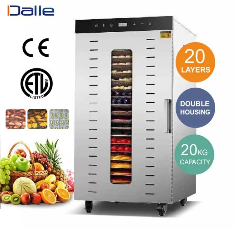 DALLE OEM ODM 20 Trays Food Dehydrator Vegetable Dryer Machine Beef Jerky Drying Commercial Fruit Dehydrator
DALLE OEM ODM 20 Trays Food Dehydrator Vegetable Dryer Machine Beef Jerky Drying Commercial Fruit Dehydrator