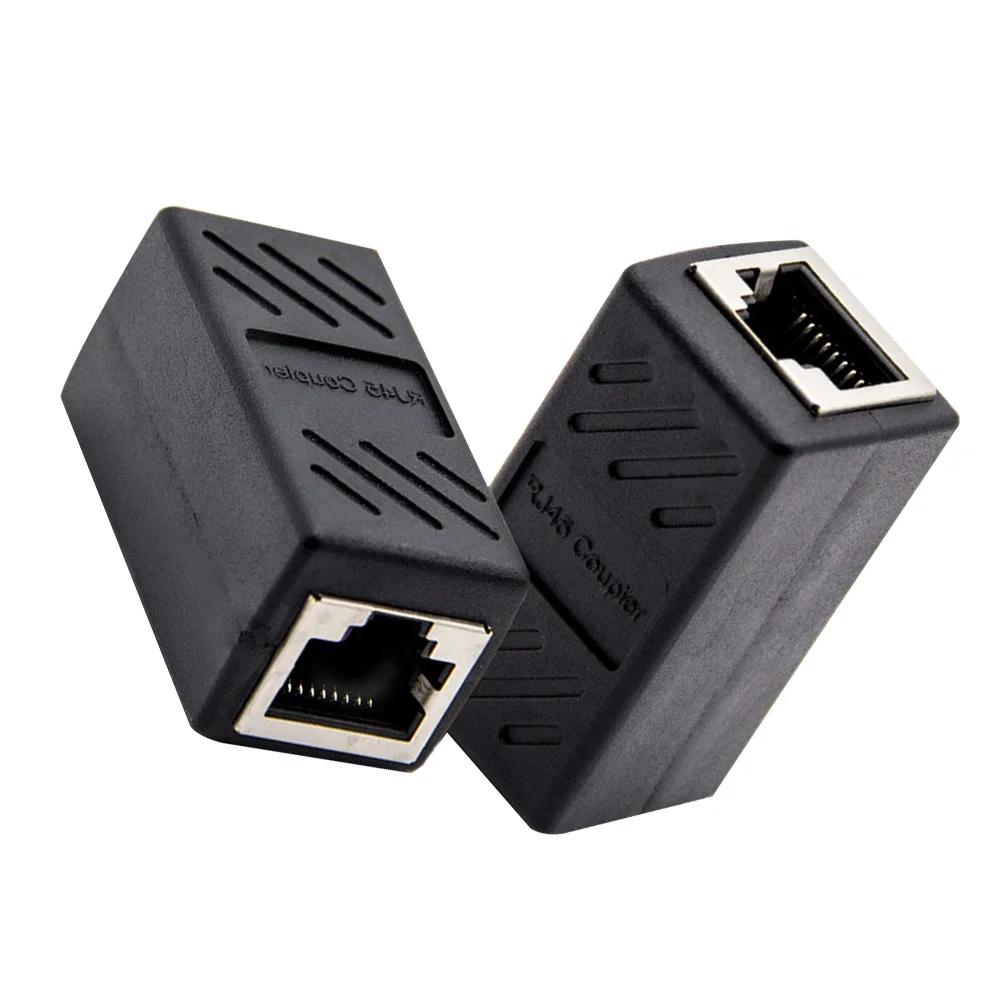 2Pcs Network Connector Rj45 Ethernet Cable Coupler Adapter in-Line Female to Female Lan Connector Extension Rj45 Coupler