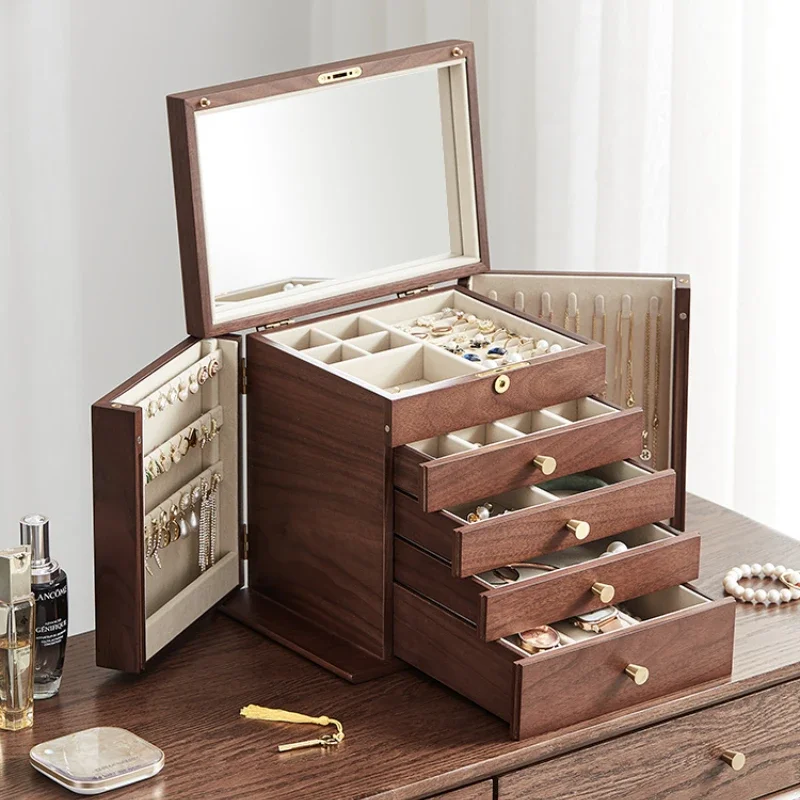 Wooden Multi-Layer Jewelry Box, Large Capacity Stud Earrings Organizer, Necklace Storage, Home Jewelry Organization
Wooden Multi-Layer Jewelry Box, Large Capacity Stud Earrings Organizer, Necklace Storage, Home Jewelry Organization