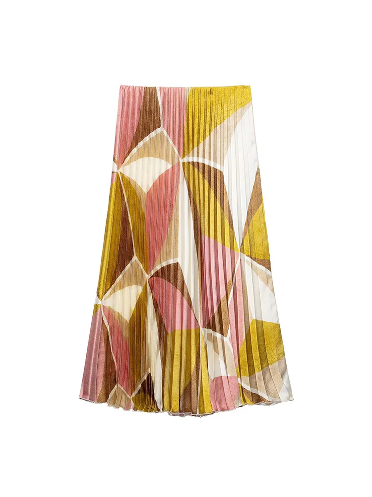 SIYANG Women Fashion Printed Pleated A-Line Midi Skirt Vintage High Elastic Waist Female Chic Lady Skirts
SIYANG Women Fashion Printed Pleated A-Line Midi Skirt Vintage High Elastic Waist Female Chic Lady Skirts