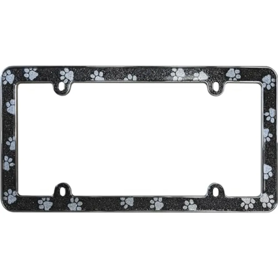 Paws Bling License Plate Frame, Black/Chrome
Paws Bling License Plate Frame, Black/Chrome