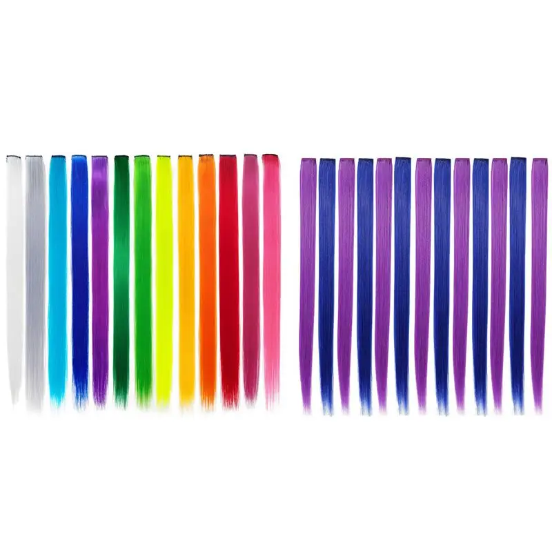 13 Pcs Colored Party Highlights Colorful Clip In Hair Extensions 55Cm Purple + Blue & 13 Pcs Rainbow
13 Pcs Colored Party Highlights Colorful Clip In Hair Extensions 55Cm Purple + Blue & 13 Pcs Rainbow