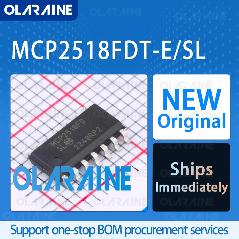 1/5/10Pcs MCP2518FDT-E/SL SOIC-14 CAN interface integrated circuits RoHS Data rate: 8 Mb/s Voltage 5.5 V
1/5/10Pcs MCP2518FDT-E/SL SOIC-14 CAN interface integrated circuits RoHS Data rate: 8 Mb/s Voltage 5.5 V
