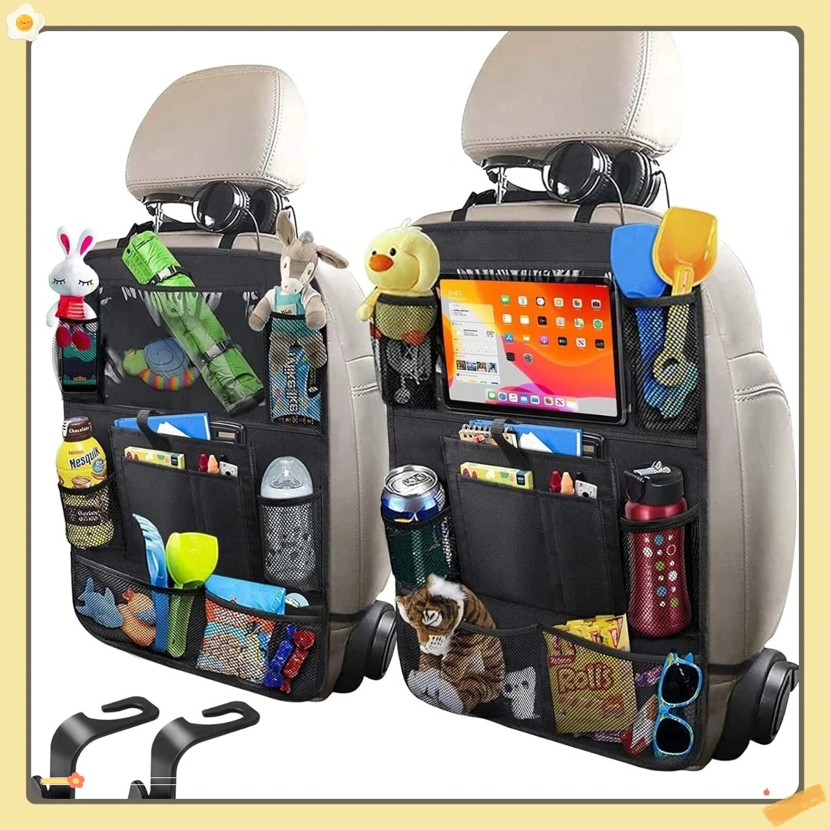 2 шт. органайзер на заднее сиденье автомобиля, водонепроницаемый Оксфорд с держателем для планшета и 10 карманами для детей
2 шт. органайзер на заднее сиденье автомобиля, водонепроницаемый Оксфорд с держателем для планшета и 10 карманами для детей
