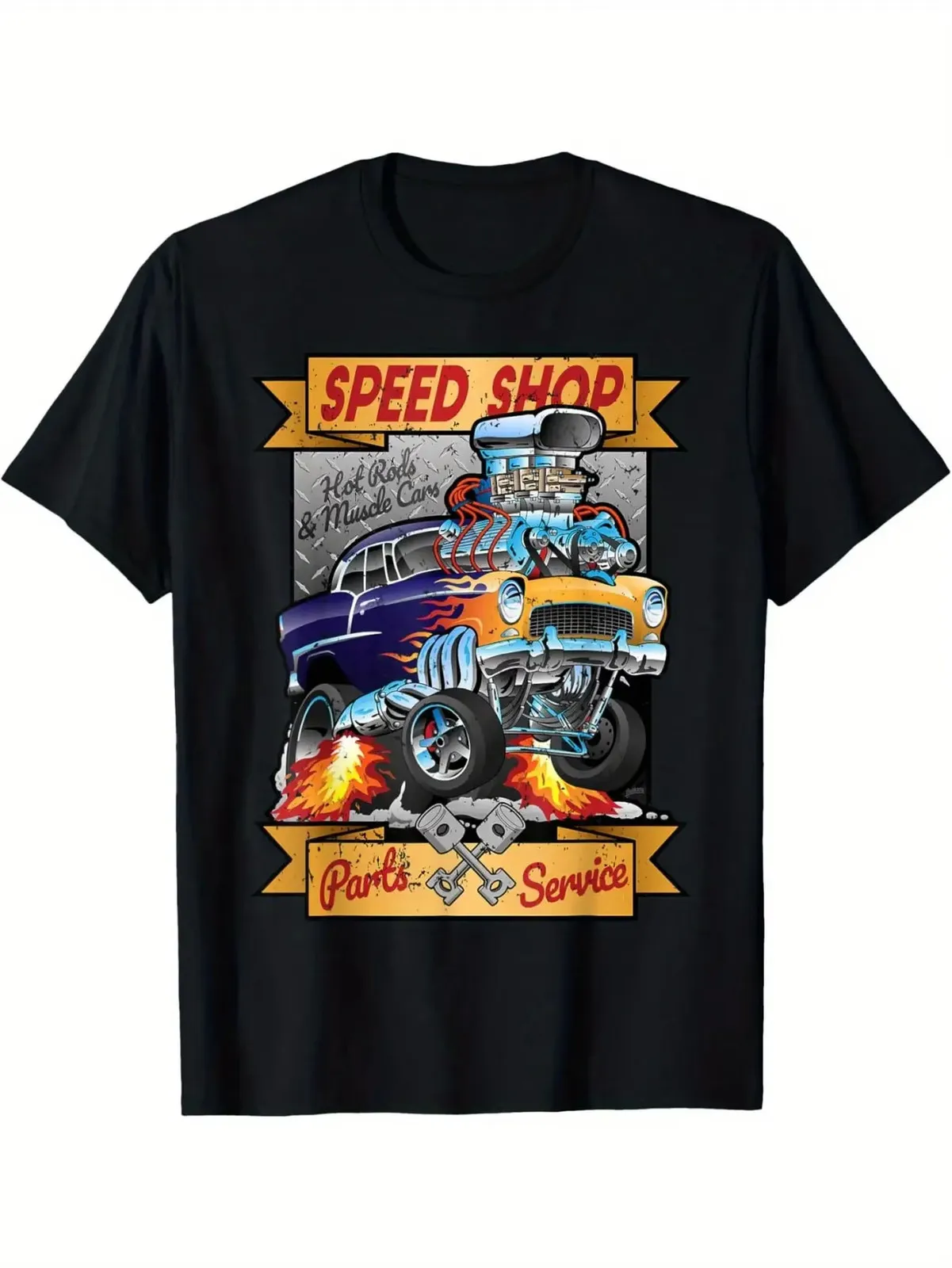 Vintage Hot Rod Muscle Car Men's T-Shirt- Black Cotton Classic Car Speed Shop Ca
Vintage Hot Rod Muscle Car Men's T-Shirt- Black Cotton Classic Car Speed Shop Ca