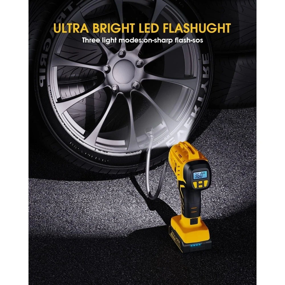 US Shipping Hot New 21V Rechargeable Tire Inflator Portable Air Compressor Fast 160PSI Dual Power Car Motorcycle E-Bike Air
US Shipping Hot New 21V Rechargeable Tire Inflator Portable Air Compressor Fast 160PSI Dual Power Car Motorcycle E-Bike Air