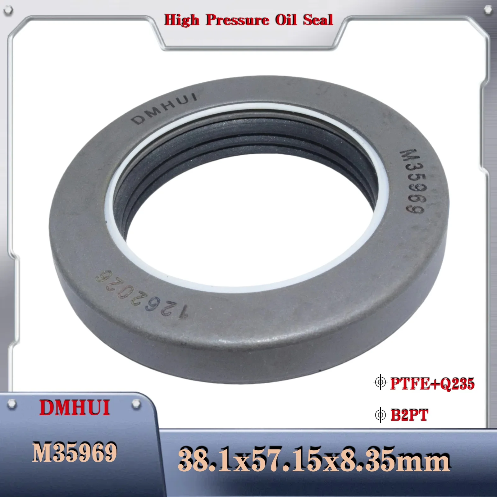38.1x57.15x8.35mm PTFE+Q235 For M35969 Vibration Motor Stainless Steel Oil Seal Hydraulic Pump/Motor Rotary Shaft Seal
38.1x57.15x8.35mm PTFE+Q235 For M35969 Vibration Motor Stainless Steel Oil Seal Hydraulic Pump/Motor Rotary Shaft Seal