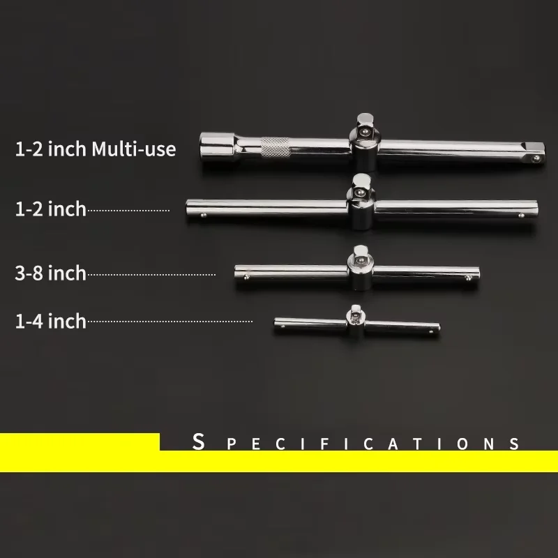 1Pcs Sliding T-Bar Socket Handle 1/4" 3/8" 1/2" Drive 6.3/10/12.5mm Sliding Rod for Socket Wrench
1Pcs Sliding T-Bar Socket Handle 1/4" 3/8" 1/2" Drive 6.3/10/12.5mm Sliding Rod for Socket Wrench