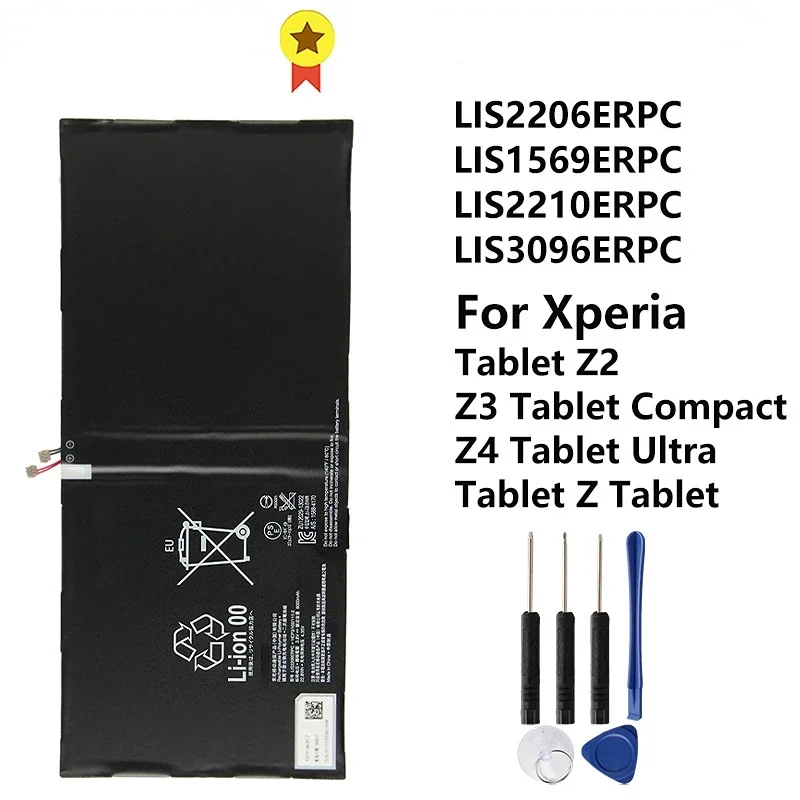 Replacement Battery LIS2206ERPC For SONY Xperia Tablet Z2 SGP541CN Z3 TabletCompact Z4 Tablet Ultra TabletZ Tablet CE tools
Replacement Battery LIS2206ERPC For SONY Xperia Tablet Z2 SGP541CN Z3 TabletCompact Z4 Tablet Ultra TabletZ Tablet CE tools