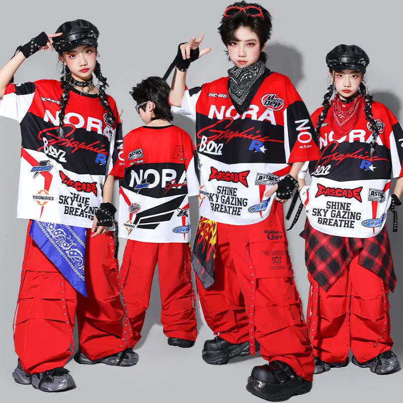 New Girls Kpop Jazz Dance Costume Print T Shirt Tops Red Hip Hop Pants Outfits Cool Performance Clothes Group Concert Stage Wear
New Girls Kpop Jazz Dance Costume Print T Shirt Tops Red Hip Hop Pants Outfits Cool Performance Clothes Group Concert Stage Wear