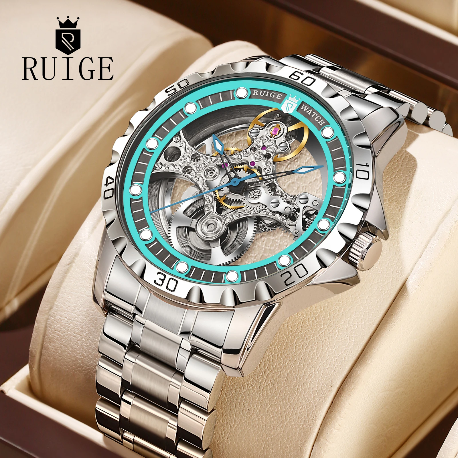 RUIGE double-sided hollow fully automatic mechanical watch, stainless steel fashionable men's night light waterproof trendy watc
RUIGE double-sided hollow fully automatic mechanical watch, stainless steel fashionable men's night light waterproof trendy watc
