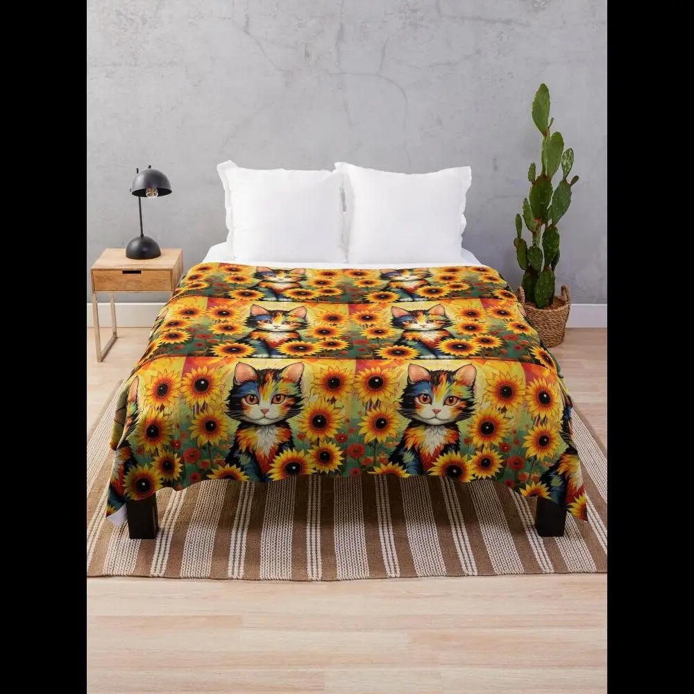 A Beautiful Kitten Among Sunflowers Soft Cozy Throw Blanket for Home Bed or Couch
A Beautiful Kitten Among Sunflowers Soft Cozy Throw Blanket for Home Bed or Couch