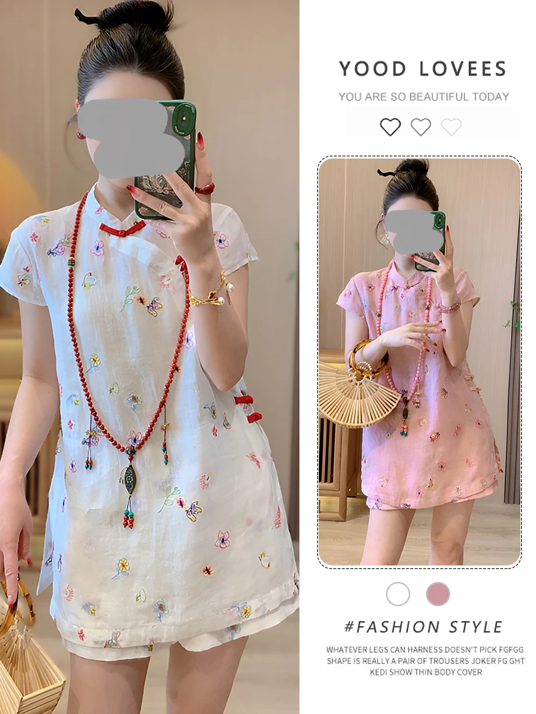 Summer 2026 New Chinese Style National Trend Retro Tang Suit Printed Dress Shorts Women Two Piece Set Short Sleeve Stand Collar
Summer 2026 New Chinese Style National Trend Retro Tang Suit Printed Dress Shorts Women Two Piece Set Short Sleeve Stand Collar
