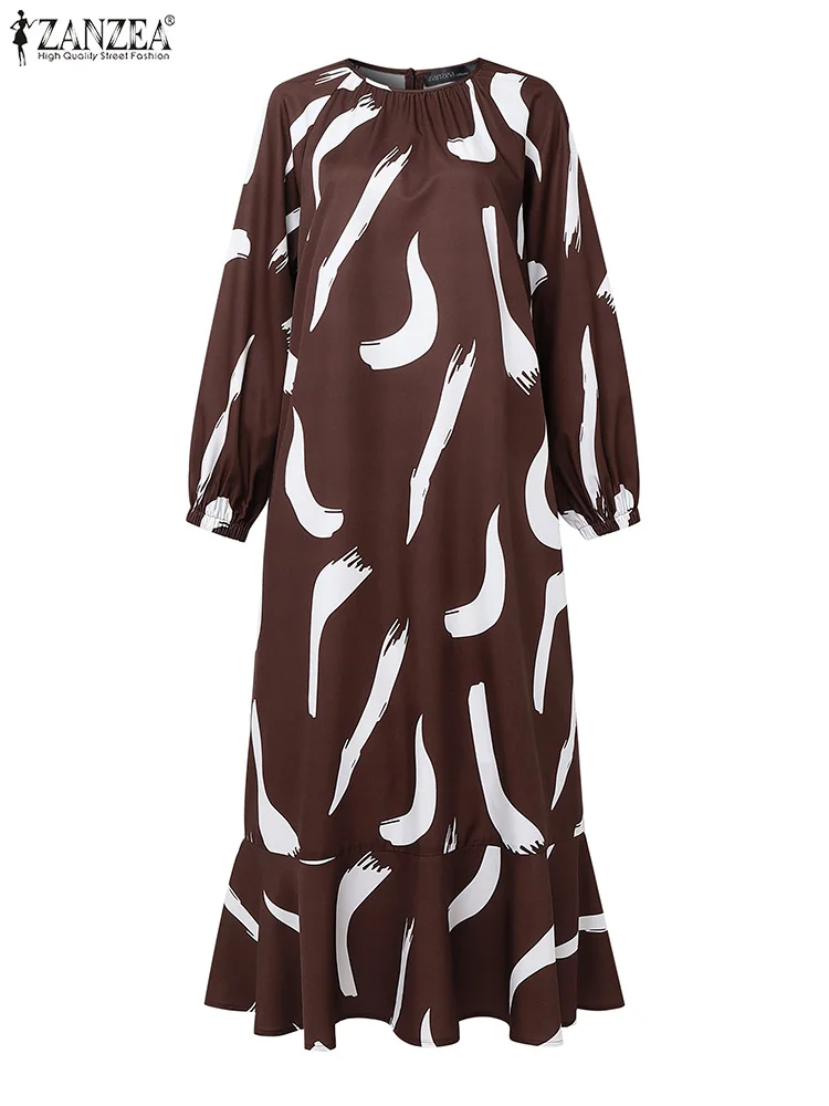 2025 Fashion Long Sleeve Fishtail Dress ZANZEA Women Muslim Dresses Abaya Printed Vestidos Ramadan Hijab Sundress Robe Femme
2025 Fashion Long Sleeve Fishtail Dress ZANZEA Women Muslim Dresses Abaya Printed Vestidos Ramadan Hijab Sundress Robe Femme