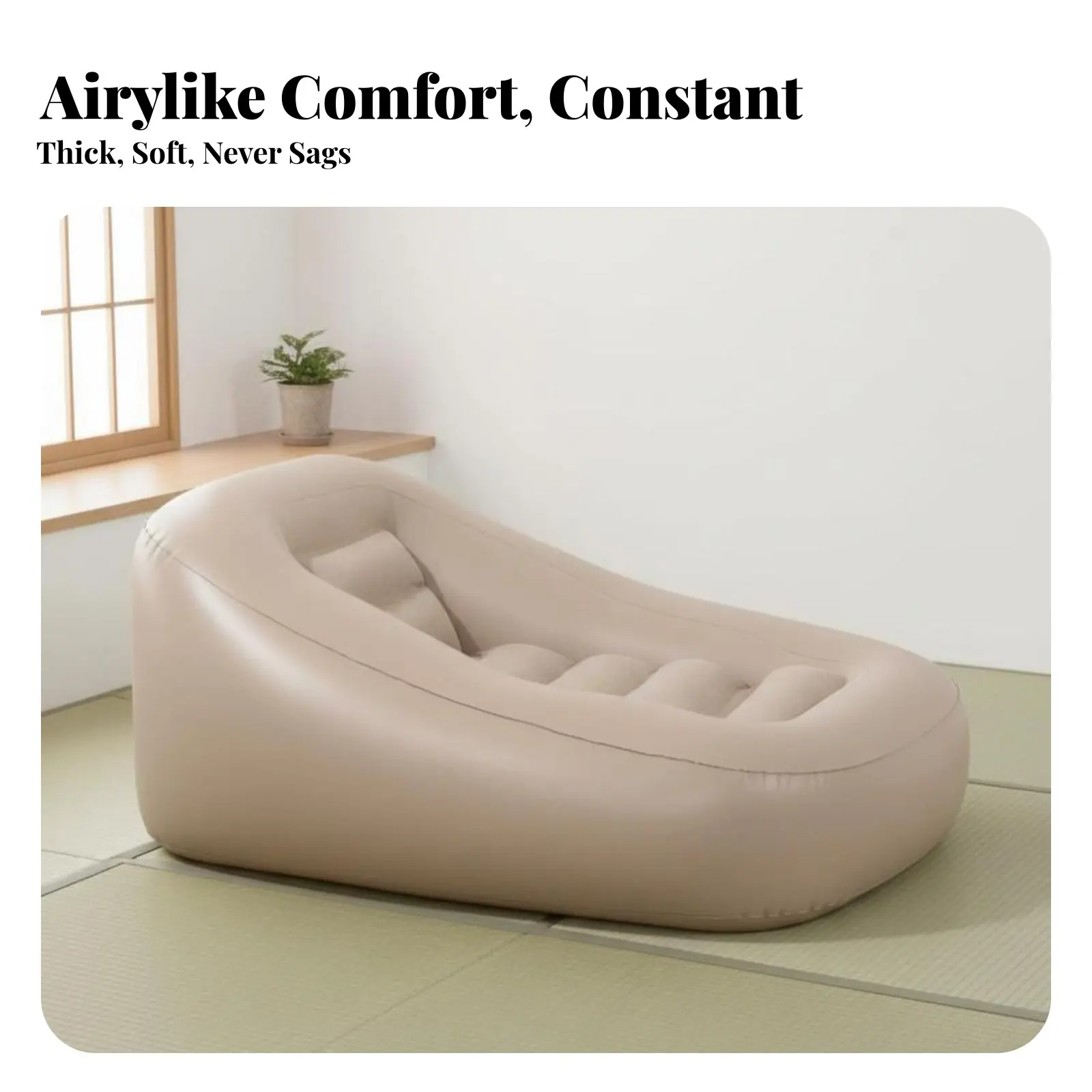 Inflatable Sofa, Lazy Lounger Chair, Single Padded Mat, Bedroom Recliner, Adjustable Comfort, Portable Design
Inflatable Sofa, Lazy Lounger Chair, Single Padded Mat, Bedroom Recliner, Adjustable Comfort, Portable Design