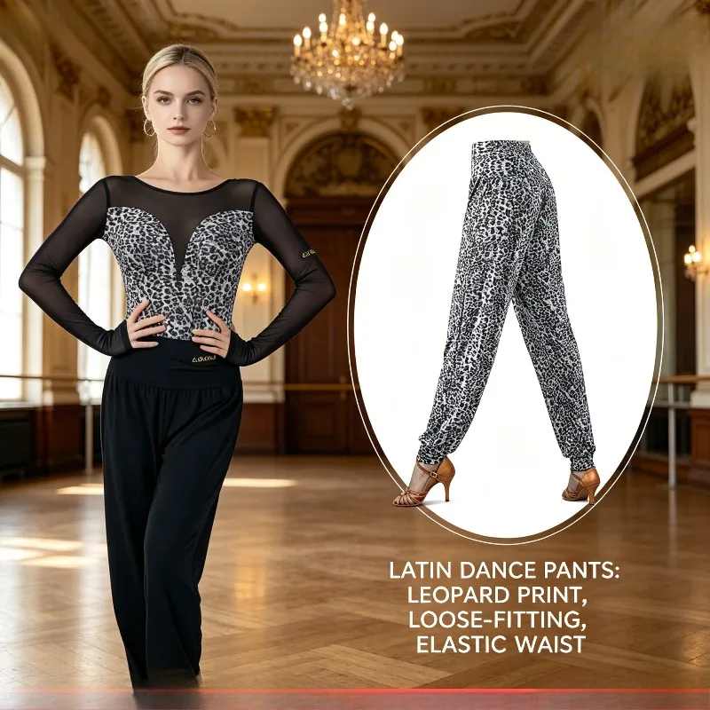 Women's New Leopard Print Latin Dance Pants, Slim Fit Leggings, Professional Ballroom & Modern Dance Trousers for Daily Practice
Women's New Leopard Print Latin Dance Pants, Slim Fit Leggings, Professional Ballroom & Modern Dance Trousers for Daily Practice