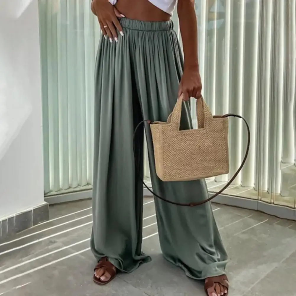 Long Pants Women Wide-leg Pants Elastic Waist Wide Leg Women's Pants for Wear Solid Colors Oversize Loose Fit Trousers with Thin
Long Pants Women Wide-leg Pants Elastic Waist Wide Leg Women's Pants for Wear Solid Colors Oversize Loose Fit Trousers with Thin