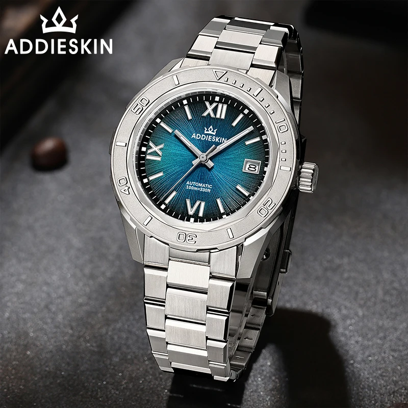 AddiesKin Watch For Men K002 Sapphire Crystal BGW9 Blue Luminous 10Bar Diving Japan 9015 Movement Mechanical Automatic Watches
AddiesKin Watch For Men K002 Sapphire Crystal BGW9 Blue Luminous 10Bar Diving Japan 9015 Movement Mechanical Automatic Watches