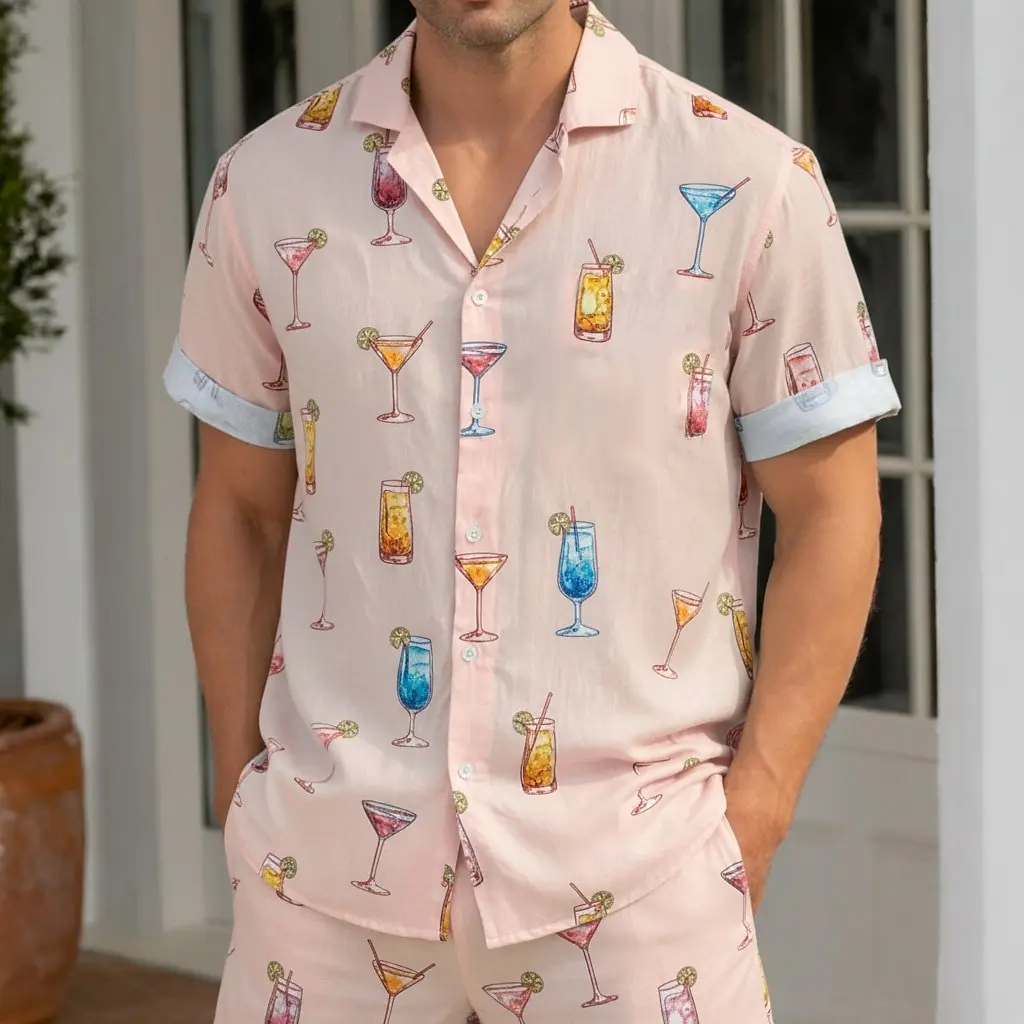 Men's Short Sleeve Turndown Collar Hawaiian Shirt Drink Beverage 3D Print Beach Wear Blue Pink Spring Summer
Men's Short Sleeve Turndown Collar Hawaiian Shirt Drink Beverage 3D Print Beach Wear Blue Pink Spring Summer