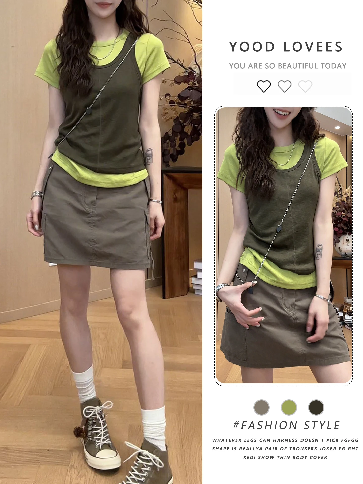 Korean Style Summer New Fashion Short Sleeve Set Women's High Waist Short Skirt And T-Shirt Workwear Design Trendy Outfit
Korean Style Summer New Fashion Short Sleeve Set Women's High Waist Short Skirt And T-Shirt Workwear Design Trendy Outfit