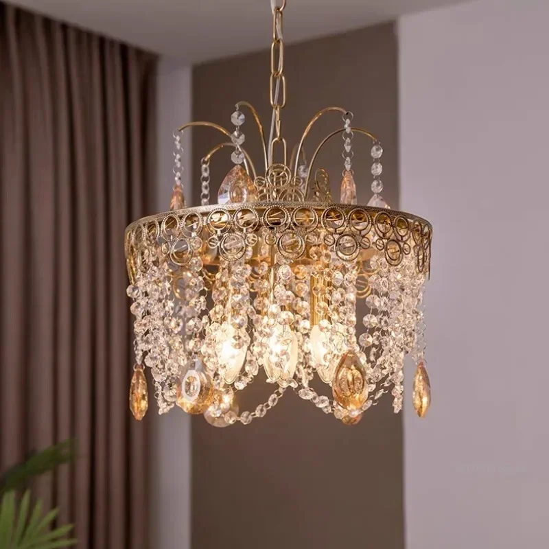 GHEUVNJ New French retro romantic crystal chandelier American creative light luxury bedroom study dining room dressing room lig
GHEUVNJ New French retro romantic crystal chandelier American creative light luxury bedroom study dining room dressing room lig