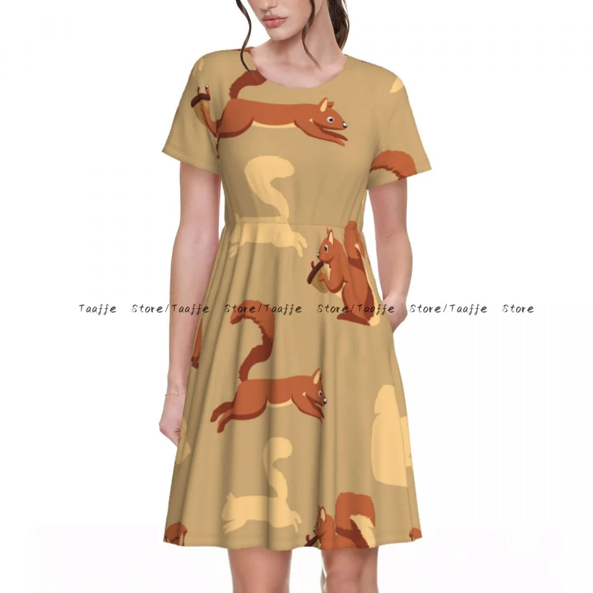 Women Dress Cute Squirrel Summer Elegant O Neck Short Sleeve Female Casual Loose Long Dress
Women Dress Cute Squirrel Summer Elegant O Neck Short Sleeve Female Casual Loose Long Dress