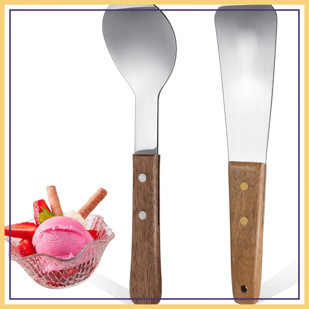 2 Pcs Stainless Steel Ice Cream Scoop with Wooden Handle, Flat Spade for Dessert and Butter, Kitchen Utensil
2 Pcs Stainless Steel Ice Cream Scoop with Wooden Handle, Flat Spade for Dessert and Butter, Kitchen Utensil