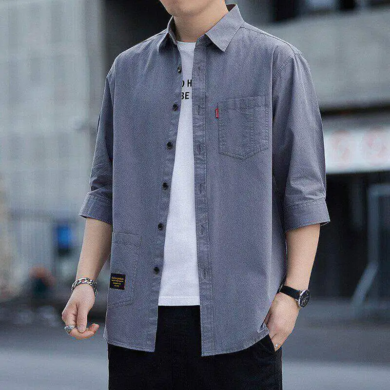 Men's Casual Loose Short Sleeve Shirt Seven-Arm Length Wear-Resistant Dirt-Resistant Summer Workwear Youth Fashion PU Leather
Men's Casual Loose Short Sleeve Shirt Seven-Arm Length Wear-Resistant Dirt-Resistant Summer Workwear Youth Fashion PU Leather