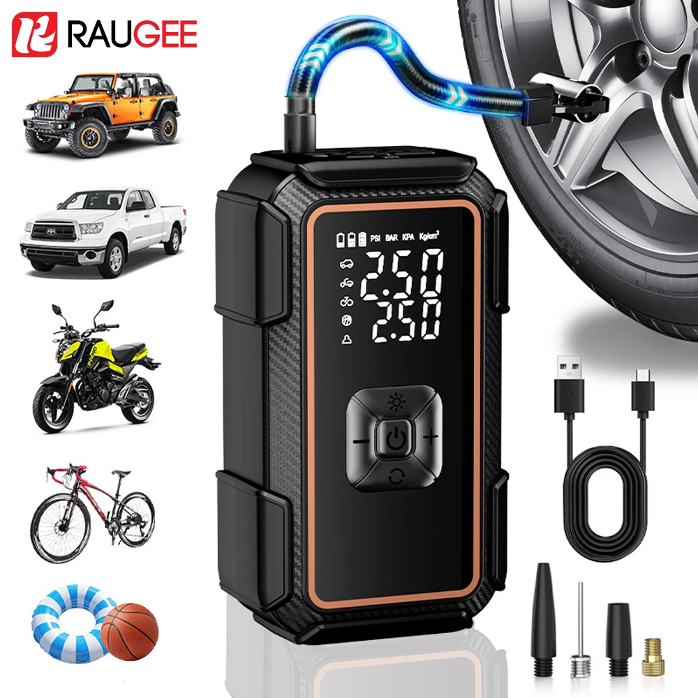 Car Air Compressor Electric Tire Inflator Wireless Portable Air Pump for Motorcycle Bicycle with LED Light Digital Display
Car Air Compressor Electric Tire Inflator Wireless Portable Air Pump for Motorcycle Bicycle with LED Light Digital Display