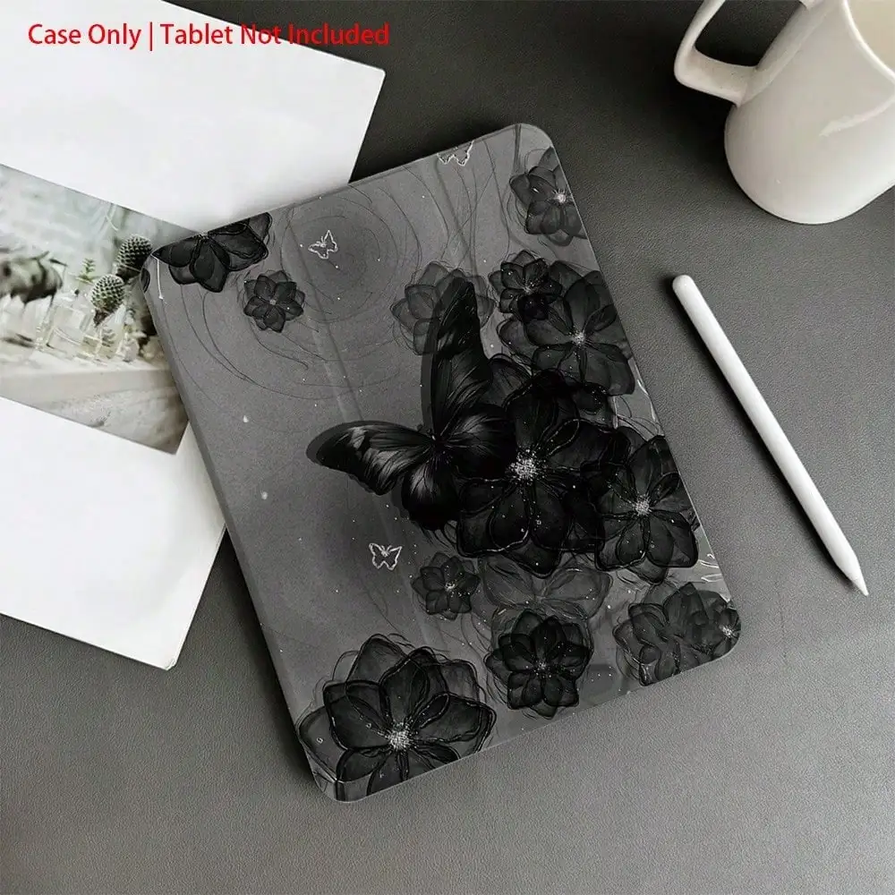 Black Floral & Butterfly Pattern Protective Case - Designed For Users Pursuing Elegant Aesthetics, With A Pen Slot, Compatible With 10.9/10.2/Air 5th Gen/Pro 11/10th Gen/9.7/Air 2/ (7th Gen)/ (8th Gen)/ Air 4/5/ Pro 11/ 10th Gen 10.9 Inch (2022 Model)/ Ai
Black Floral & Butterfly Pattern Protective Case - Designed For Users Pursuing Elegant Aesthetics, With A Pen Slot, Compatible With 10.9/10.2/Air 5th Gen/Pro 11/10th Gen/9.7/Air 2/ (7th Gen)/ (8th Gen)/ Air 4/5/ Pro 11/ 10th Gen 10.9 Inch (2022 Model)/ Ai