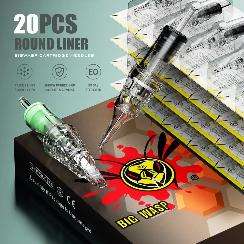 BIGWASP 20pcs Professional Tattoo Cartridges Needles RL/RS/RM/M1 0.3mm/0.35mm Disposable Sterilized Safety Cartridges Needles
BIGWASP 20pcs Professional Tattoo Cartridges Needles RL/RS/RM/M1 0.3mm/0.35mm Disposable Sterilized Safety Cartridges Needles