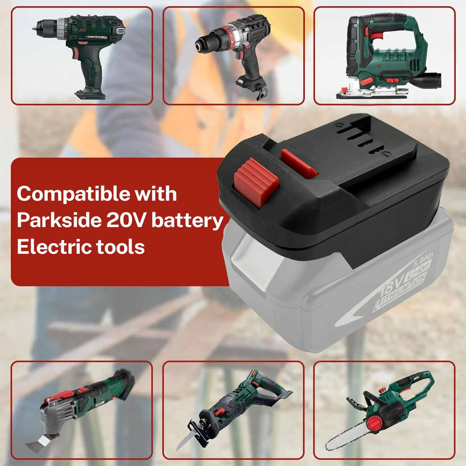 For Makita 18V Li-ion Battery Convert to for Lidl Parkside X20V Battery Power Tools Battery Adapter Converter (NO Battery)
For Makita 18V Li-ion Battery Convert to for Lidl Parkside X20V Battery Power Tools Battery Adapter Converter (NO Battery)