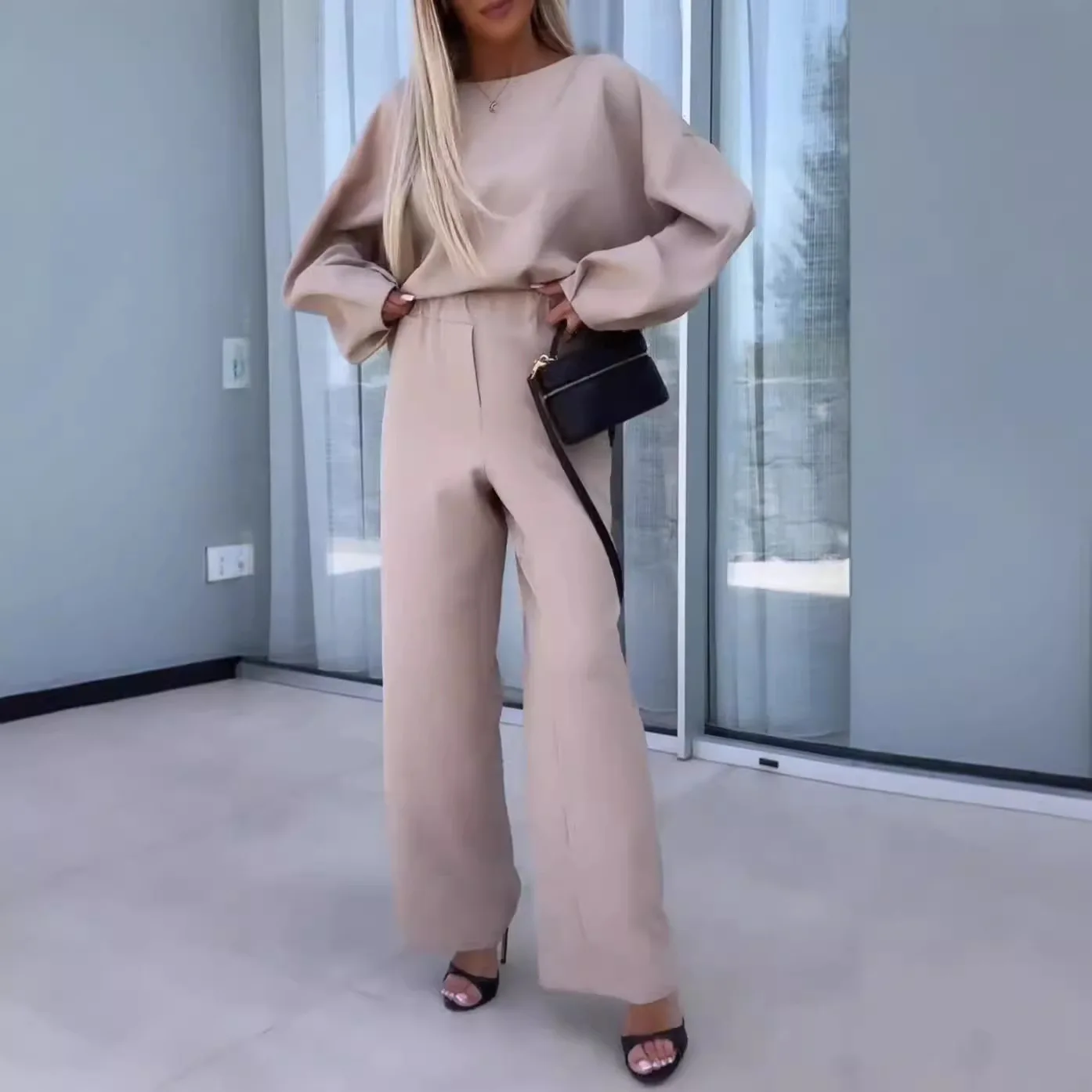 Autumn Winter Two Piece Sets Women's Casual Loose O-neck Long Sleeve Pullover Trousers 2Piece Outfit Commuter Office Ladies Suit
Autumn Winter Two Piece Sets Women's Casual Loose O-neck Long Sleeve Pullover Trousers 2Piece Outfit Commuter Office Ladies Suit
